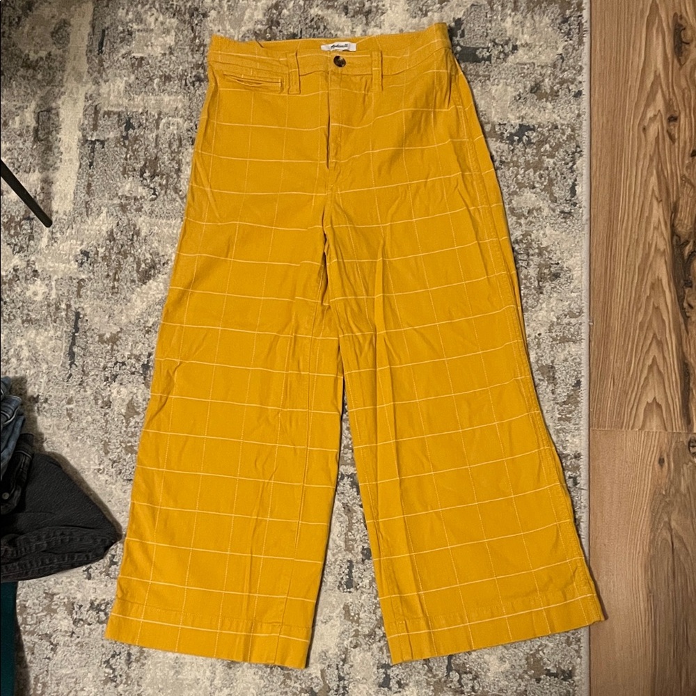 Madewell Window Pane Yellow Pants